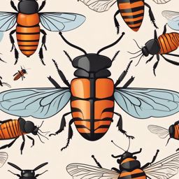 Soldier Beetle Clip Art - A soldier beetle with soft elytra,  color vector clipart, minimal style