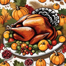 happy thanksgiving clipart - a bountiful thanksgiving turkey, a feast for the eyes 