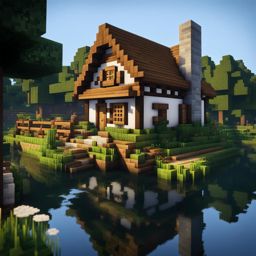 quaint cottage by a tranquil river - minecraft house design ideas minecraft block style
