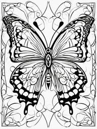 Artistic Butterfly Coloring Pages - Creative Designs for Artistic Expression  minimal black outline printable sheet, coloring page