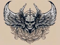 angel and demon tattoo  simple vector color tattoo