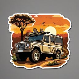 Safari Adventure sticker- Wild Animal Encounters, , color sticker vector art