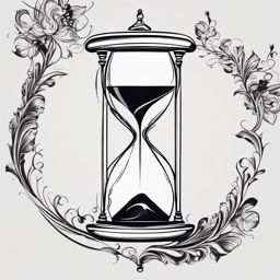 Time Warp Hourglass - Symbolize the fluidity of time perception with an hourglass-themed ADHD tattoo.  color tattoo designs,minimalist,vector,white background