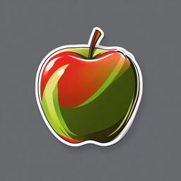 Apple Sticker - Crisp and refreshing, an apple-shaped burst of natural sweetness, , sticker vector art, minimalist design