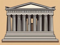 The Parthenon clipart - Ancient temple on the Acropolis in Athens, Greece, ,color clipart vector style