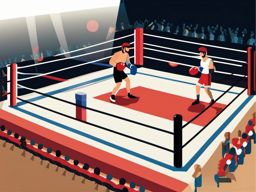 Boxing Match in the Ring Clipart - A boxing match in the ring.  color vector clipart, minimal style