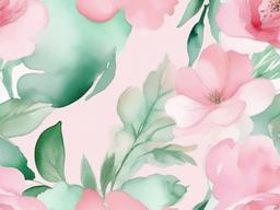 Background Pink And Green-Soft pink with mint green, featuring watercolor floral patterns  background wallpaper