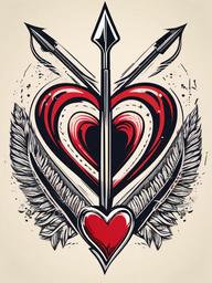 arrow in heart tattoo  vector tattoo design