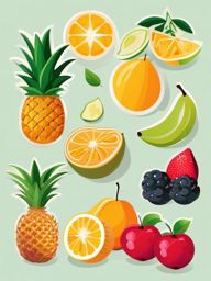 Summer Fruits clipart - Fresh and juicy summer fruits, ,vector color clipart,minimal