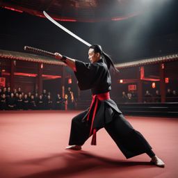 mo dao zu shi's martial arts prowess shines in a martial arts tournament arena. 