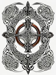 irish tattoos celtic  simple color tattoo,minimal,white background