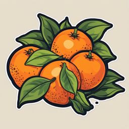Tangerine Sticker - Citrusy and sweet, a tangerine-colored burst of flavor, , sticker vector art, minimalist design