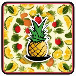 Pineapple clipart - pineapple slice on a plate  clipart