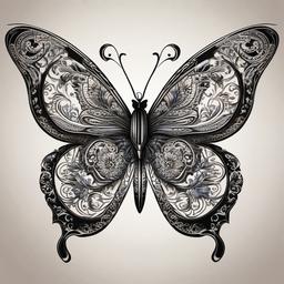 ornamental butterfly tattoo  