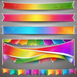 Banner clipart - colorful rainbow banner for celebrations  