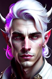white haired tiefling 
