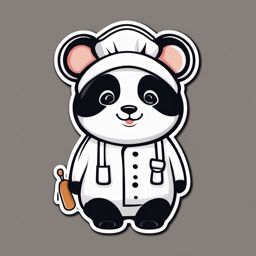 Panda Chef Sticker - A panda wearing a chef's hat and apron. ,vector color sticker art,minimal