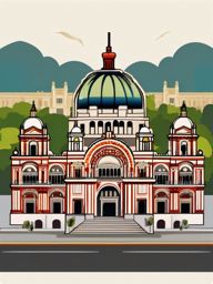 Mexico City clipart - Palacio de Bellas Artes and Zócalo, ,color clipart vector style