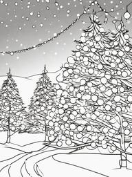 Santa with Christmas Lights Coloring Pages - Untangling a String of Lights  minimal black outline printable sheet, coloring page