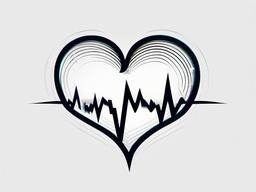 A Letter Heartbeat Tattoo - Personalize your tattoo by incorporating a specific letter into the rhythmic pattern of a heartbeat.  simple vector color tattoo,minimal,white background