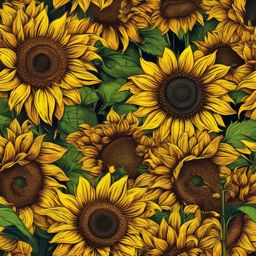 Sunflower Background - Vibrant Sunflower Field  intricate patterns, splash art, wallpaper art