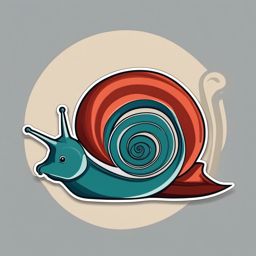 Roman Snail Sticker - A slow-moving Roman snail with a spiral shell, ,vector color sticker art,minimal