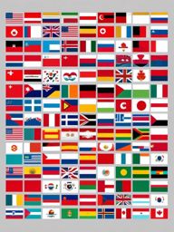 Flag clipart - Flag icon representing countries and nationality,  color clipart, vector art