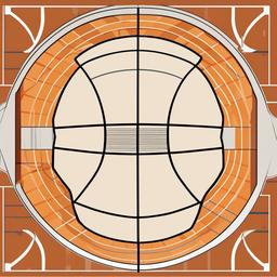 Basketball clipart - basketball on a court  