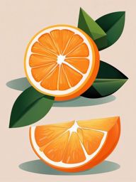 Orange Slices and Wedge Clipart - Slices and a wedge of fresh oranges.  color vector clipart, minimal style