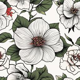 Japanese Flower Tattoo Design - Traditional Japanese flower tattoo design.  simple color tattoo,white background,minimal