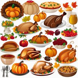 Thanksgiving Clipart, Bountiful Thanksgiving feasts. 