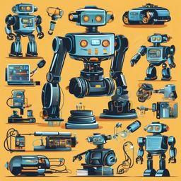 Robotics clipart - Study and creation of robots and automated systems, ,color clipart vector style