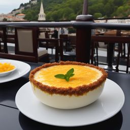 turkish künefe, a cheesy dessert, indulged at a rooftop café overlooking the bosphorus. 