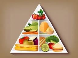 Food clipart - food pyramid illustrating healthy choices  