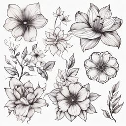 fairy flower tattoo designs  simple color tattoo style,white background