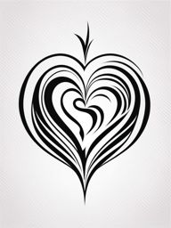 heartbeat tattoo black and white design 