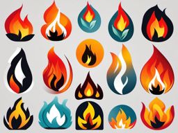 Clipart of a Fire - Fire symbolizing energy and intensity,  color vector clipart, minimal style