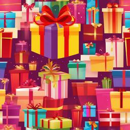 Gift clipart - stack of presents for a birthday party  