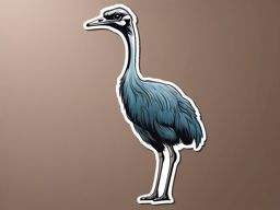 Ostrich Sticker - A tall ostrich with a long neck and powerful legs. ,vector color sticker art,minimal