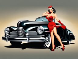 1940s Pin-Up Art - Celebrate the pin-up art style of the 1940s on your t-shirt. , vector art, splash art, retro t shirt design