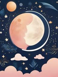 Cute Moon Wallpaper - Dreamy moon with cute elements  ,mobile iphone background wallpaper