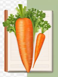 Carrot clipart - carrot with a recipe book  vector clipart