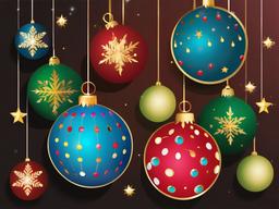 Xmas Tree clipart - xmas tree with colorful baubles  