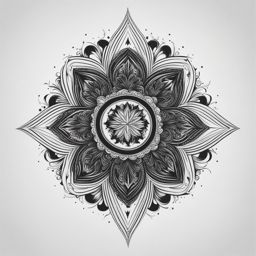 star tattoo black and white design 