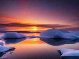 Sunset Wallpaper - Soft colors reflecting off icy lake.  sunset background