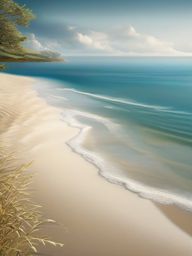 Serene Seaside Beach Wallpaper intricate details, patterns, wallpaper photo