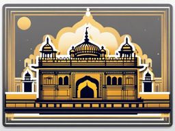 Golden Temple Amritsar sticker- Sacred Sikh shrine in Punjab, India, , sticker vector art, minimalist design