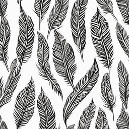 Feather Tattoo Tribal - Tribal-inspired tattoo featuring intricate feather motifs.  simple vector tattoo,minimalist,white background
