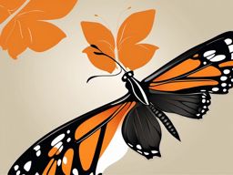 Monarch Butterfly Clipart - A graceful Monarch butterfly with vibrant orange and black wings, a symbol of metamorphosis.  color clipart, minimalist, vector art, 