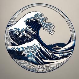 The Great Wave off Kanagawa Tattoo - Inspired by Hokusai's masterpiece, conveying the dynamic and awe-inspiring nature of waves.  simple tattoo design